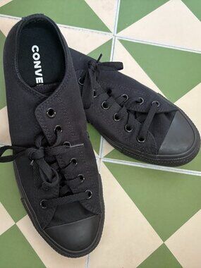 Converse Unisex Chuck Taylor All Star Low Top Black/All Black Sneakers, Size 10